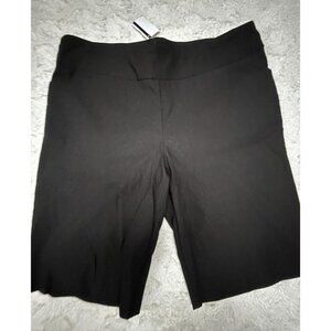 Debra C Women's Walking Bermuda Shorts Size XL Mid-Rise Stretchable Black New